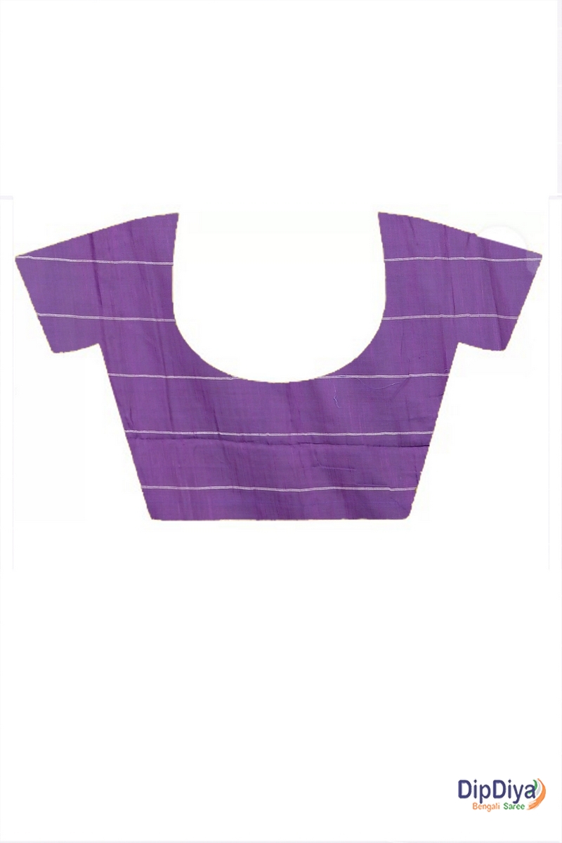 Lavender Cotton Blended Parodhi Hand Loom Saree (485)